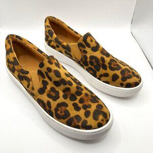 Lulus Dylann Leopard Suede Slip-On Flatform Sneakers Womens‎ Size 6.5 Shoes